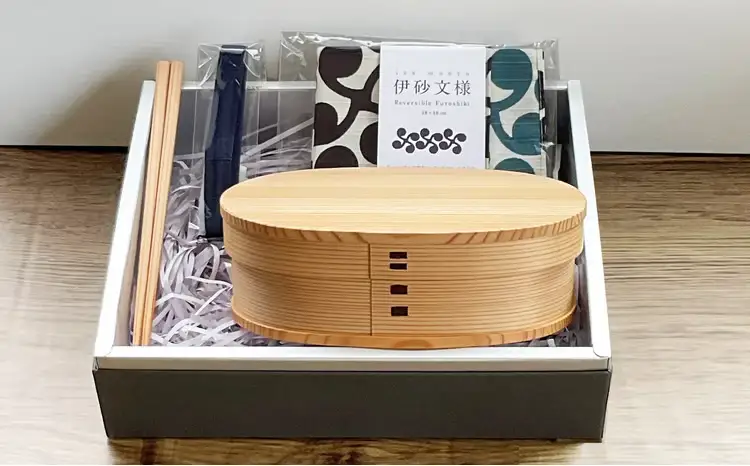 【大館曲げわっぱ】小判弁当（中）セット　【225P6017】【 大館工芸社】