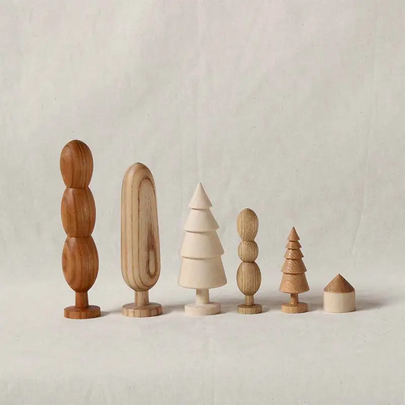 「木の森のささやき」- 北海道産天然木のハンドメイド置物 HOKKAIDO WOOD 天然木 インテリア 雑貨 ギフト 癒し F6S-475