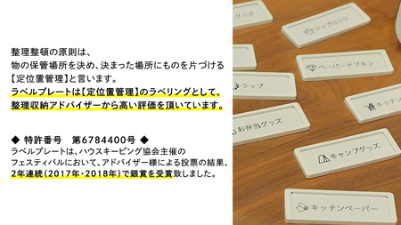 【 ラベルプレート 】 Ｓサイズ 5枚入り3セット ＜カラー：ホワイト＞ （両面テープタイプ）