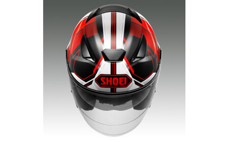 SHOEIヘルメット「J-Cruise 3 WHIZZY (RED／BLACK)」M フィッティングチケット付き｜ジェイクルーズ ジェット バイク ツーリング ショウエイ [1448]