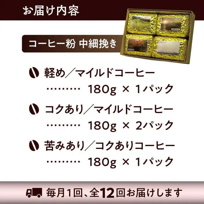 【全12回定期便】【コーヒー粉 中細挽き】葉山スペシャル珈琲豆アソートセット 4パック入り コーヒー粉 珈琲豆 コーヒー【Cafetier】[ASAD020]