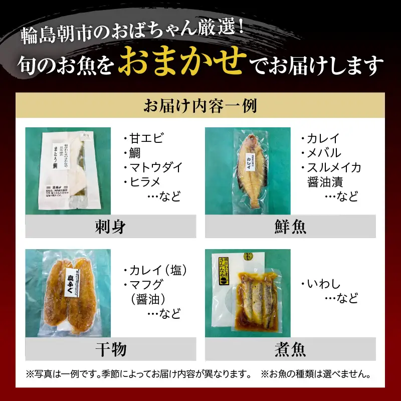 輪島朝市のおばちゃん厳選！能登の里海鮮魚セット wa099-001