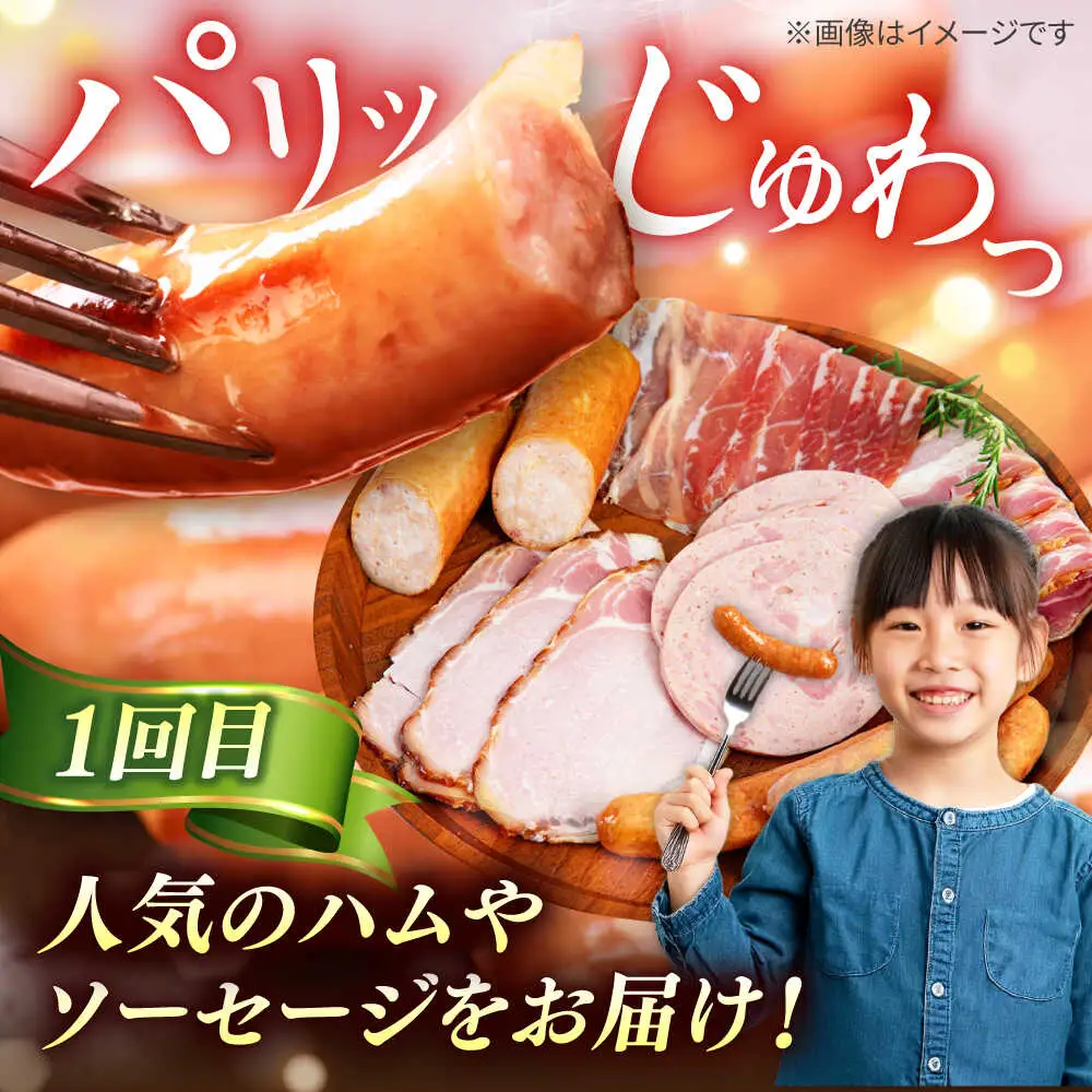 【全3回定期便】　ハム / 糸島牛肩ロース(焼肉用) / 糸島牛ウデ・モモ・バラ切り落とし 月替り セット 糸島市 / 志摩スモークハウス / ハム 牛肉 セット [AOA043]