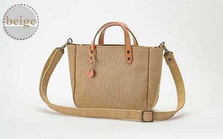 帆布ショルダーバッグ革手付 ベージュ（8号帆布） かしわや鞄店 F3S-2469