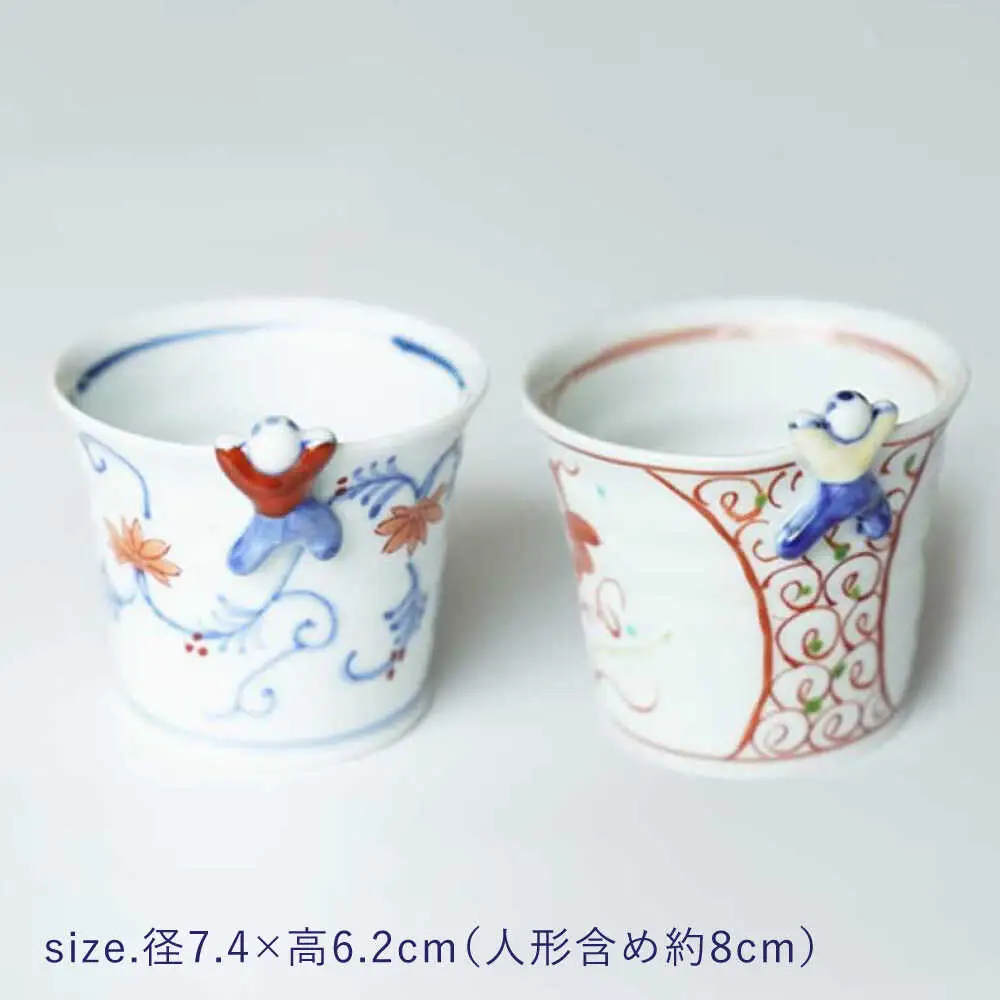 【波佐見焼】一閑人煎茶・そば猪口 万歴渦・面取花唐草 ペアセット【FOURGRACE】[UG14]