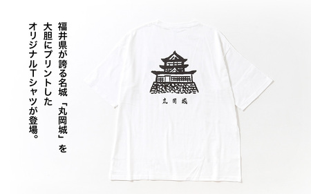 丸や オリジナルTシャツ (丸岡城) ホワイト【XLサイズ】 【ティーシャツ コットン 綿100％ 男女兼用 雑貨 普段使い 半袖】 [A-80133_04]