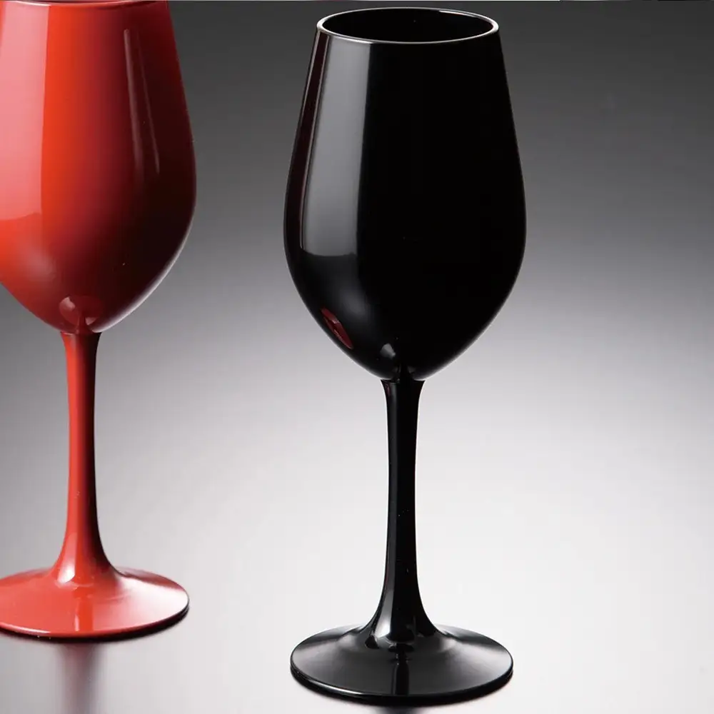 みよし漆器本舗 紀州塗り ぬりもん de Verre ワイングラス 輝光 新精漆 単品 黒 330ml
