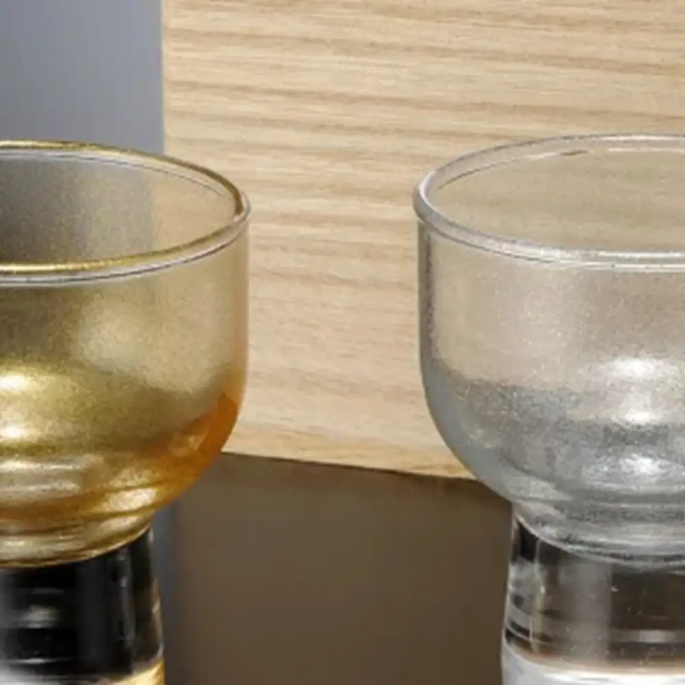 みよし漆器本舗 お猪口 ペアセット 紀州塗り ぬりもん de Verre 盃 涼金・涼銀 ペア 桐箱付き 70ml