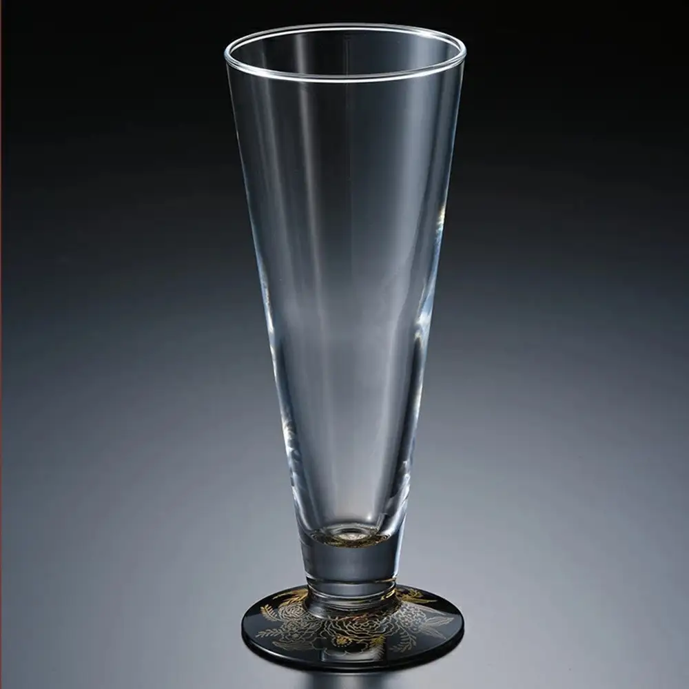 みよし漆器本舗 紀州塗り ぬりもん de Verre ピルスナーグラス 金 ボタニカル 285ml