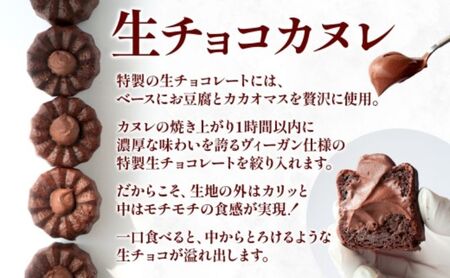 生チョコカヌレ12個入り/ヴィーガンスイーツ/グルテンフリースイーツ 濃厚 生チョコレート 絹豆腐  スイーツ チョコ 健康 低脂肪 ヘルシー 株式会社Ripple  神奈川県 茅ケ崎市
