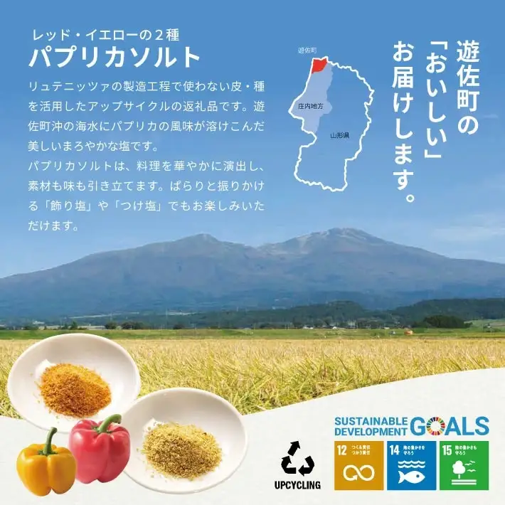パプリカソルト レッド イエロー 各35g 東北 山形県 遊佐町 庄内地方 瓶詰 国産野菜 パプリカ 瓶詰 塩 ソルト 野菜塩 [1512]