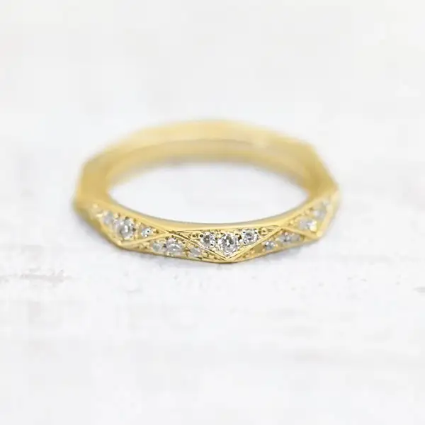 結婚指輪 K18YG イエローゴールド ダイヤモンド 0.27ct ミラーカット 三角 レディースリング 18金 18k ダイヤリング 【295-k18yg】 ALPAZ164