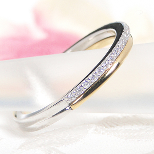 結婚指輪 プラチナ Pt900 K18YG イエローゴールド コンビ ダイヤモンド