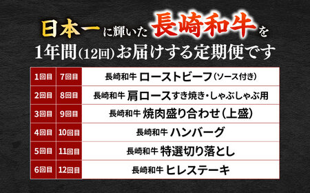 【12回定期便】長崎和牛4名[ECS075] 牛肉 牛肉定期便