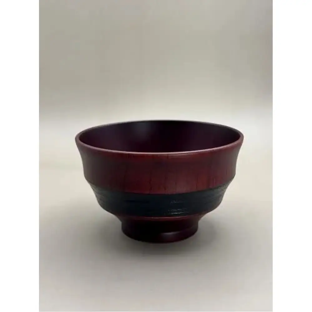 筋刷毛目椀 朱漆
