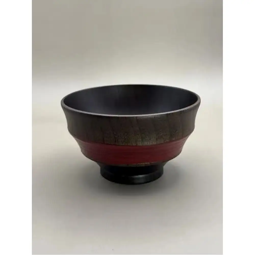 筋刷毛目椀 黒漆
