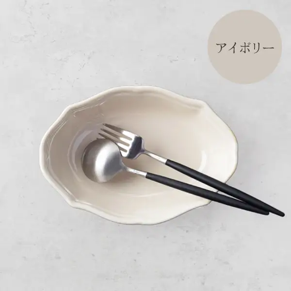 【美濃焼】fiorire-フィオリーレ-オーバルボウル3点セット（ivory）【Felice-フェリーチェ-藤田陶器】 皿 楕円皿 食器 [MBX119]