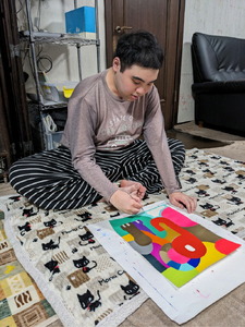 絵画「象インパクト」小牧市制70周年記念 絵画 象インパクト 小牧市制 70周年 記念 画家 アーティスト 奥山優 作品 象 鮮やか 色彩 ポップ カラフル キュート アニマルモチーフ アート 絵 インテリア お取り寄せ 愛知県 小牧市 送料無料  [113O03] 