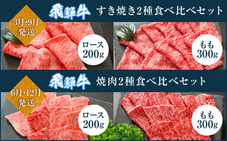 飛騨牛食べ比べセット（すき焼き・焼肉用）定期便【3月・6月・9月・12月発送】 | 定期便 LZ102