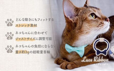 猫の首輪 necono -Luce Ribbon- ルーチェリボン【Royal Blue】ねこの首輪 | 猫 ペット 猫の首輪  ペットグッズ ねこ 埼玉県 上尾市 