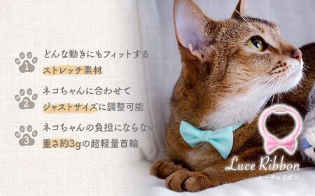 猫の首輪 necono -Luce Ribbon- ルーチェリボン【Strawberry Sorbet】ねこの首輪 | 猫 ペット 猫の首輪  ペットグッズ ねこ 埼玉県 上尾市 