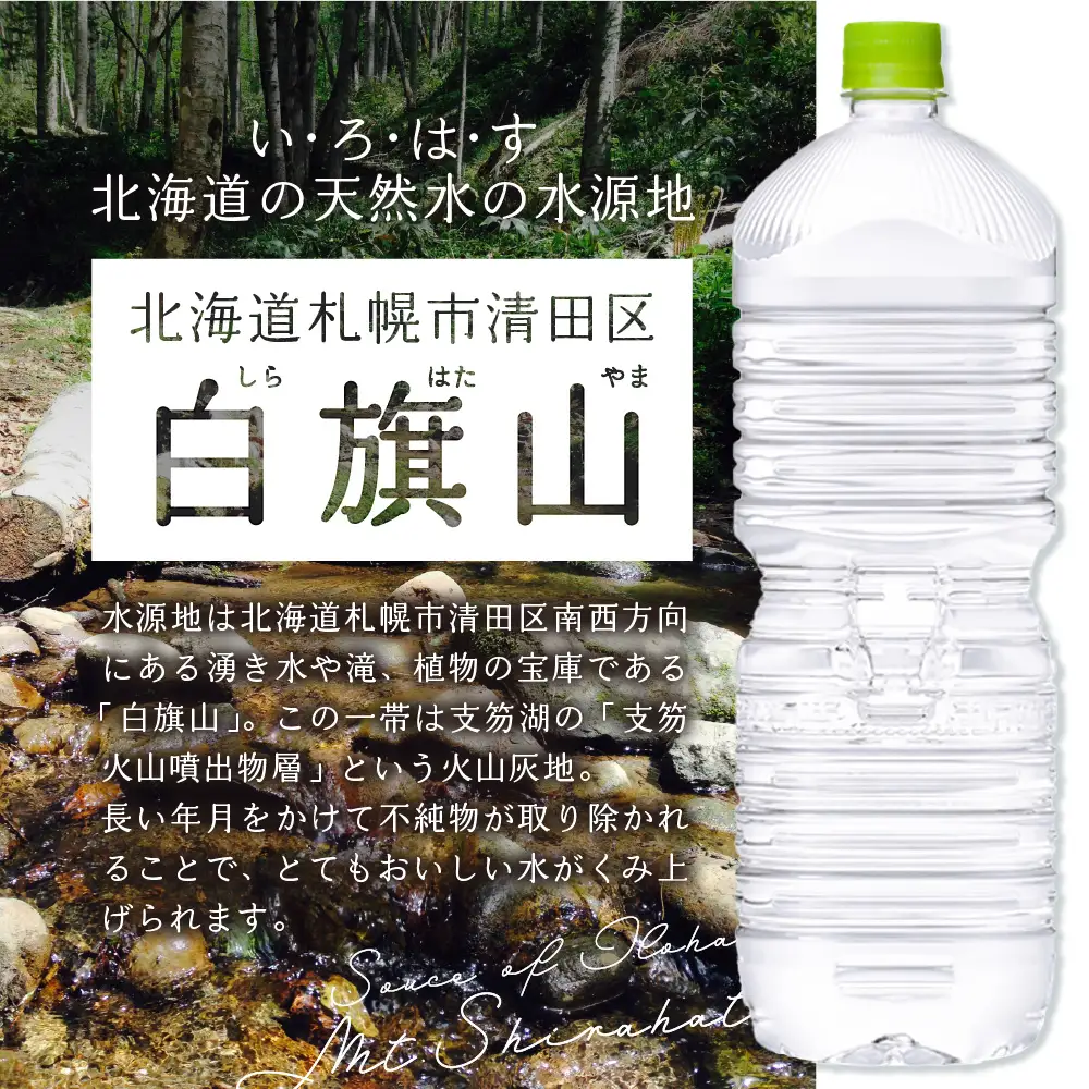 【３ヶ月定期便】い・ろ・は・す2Lラベルレス 2箱(12本)セット