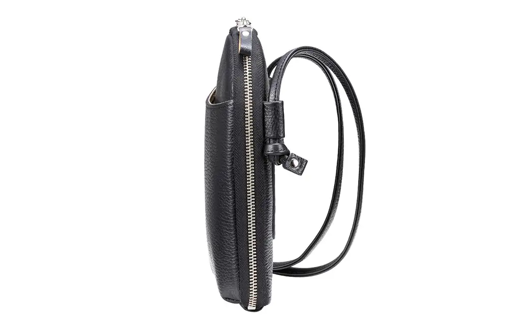 豊岡鞄 TUTUMU Pocket Leather （S4400） ブラック / 木和田正昭商店 縦型 ショルダー バッグ 斜めがけ 牛皮革 レディース 大人 おしゃれ シンプル デザイン 無地 モバイルショルダー ポシェット  かばん カバン バッグ