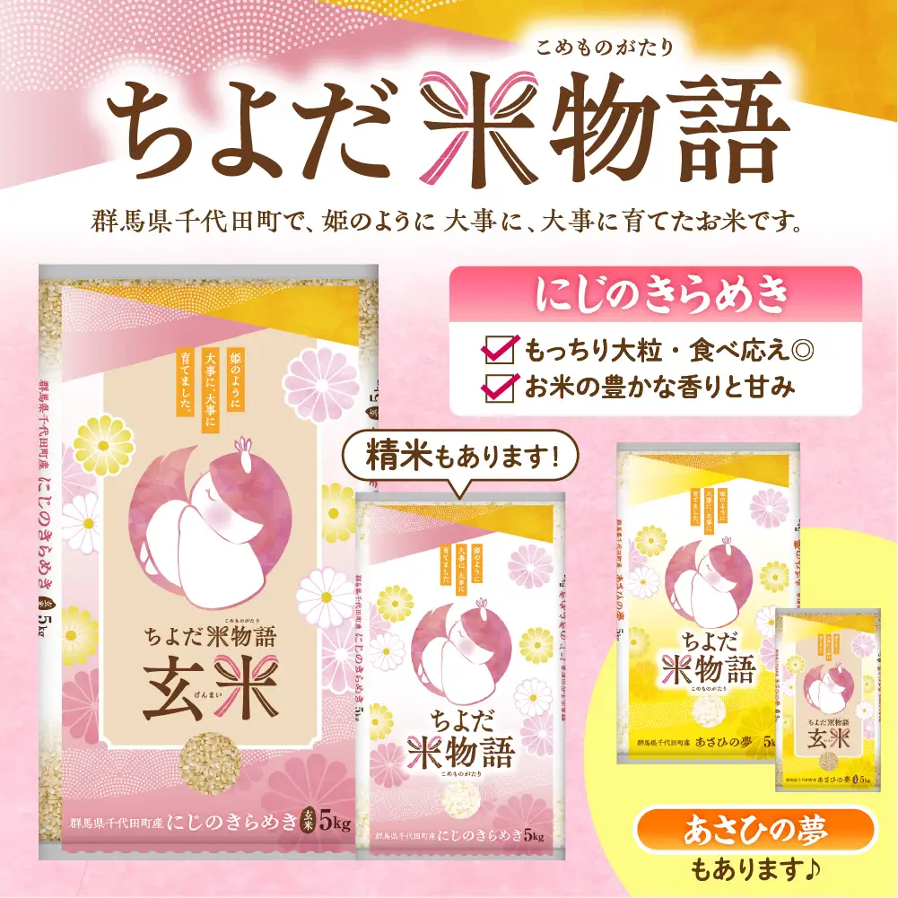 2027年2月発送 群馬県千代田町産 にじのきらめき 10kg(5kg×2袋) (玄米)