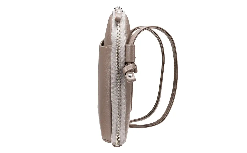 豊岡鞄 TUTUMU Pocket Leather （S4400）トープ / 木和田正昭商店 縦型 ショルダー バッグ 斜めがけ 牛皮革 レディース 大人 おしゃれ シンプル デザイン 無地 モバイルショルダー ポシェット  かばん カバン バッグ