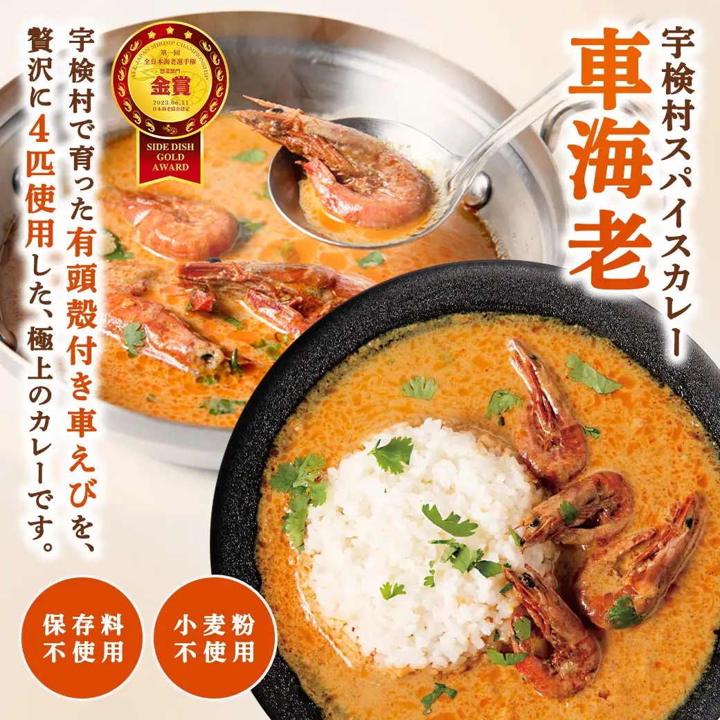 宇検村 スパイスカレー 車海老&パパイヤ 各10食 (20食セット) 本格 レトルト カレー えび エビ パパイヤ 宇検村 鹿児島