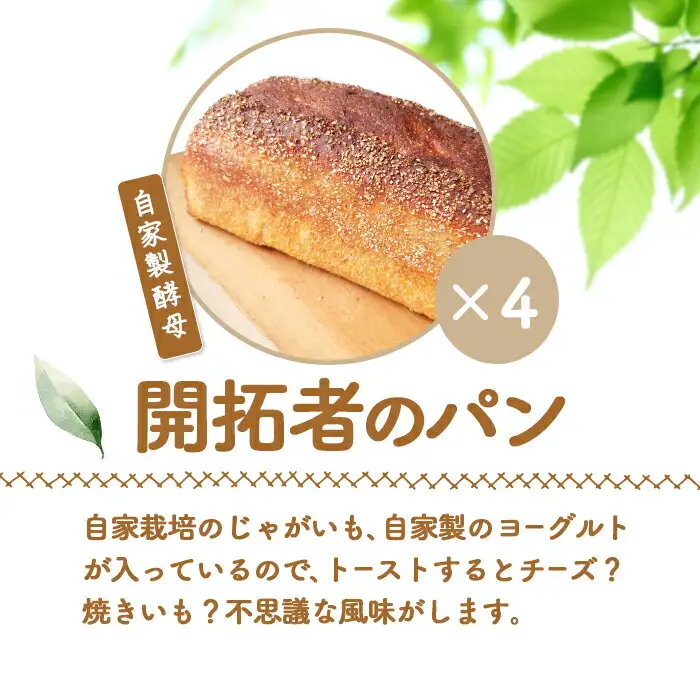 【ニセコ町】奥土農場の開拓者のパン 4個セット（自家製酵母）【42006】