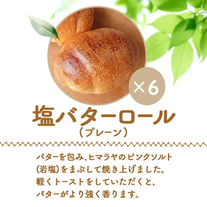 【ニセコ町】奥土農場の薪窯焼き塩バターロール（プレーン） 6個【42018】
