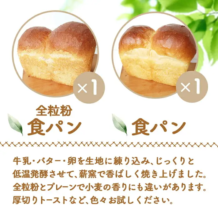 【ニセコ町】奥土農場の食パン食べ比べセット（全粒粉×1・食パン×1）【42019】