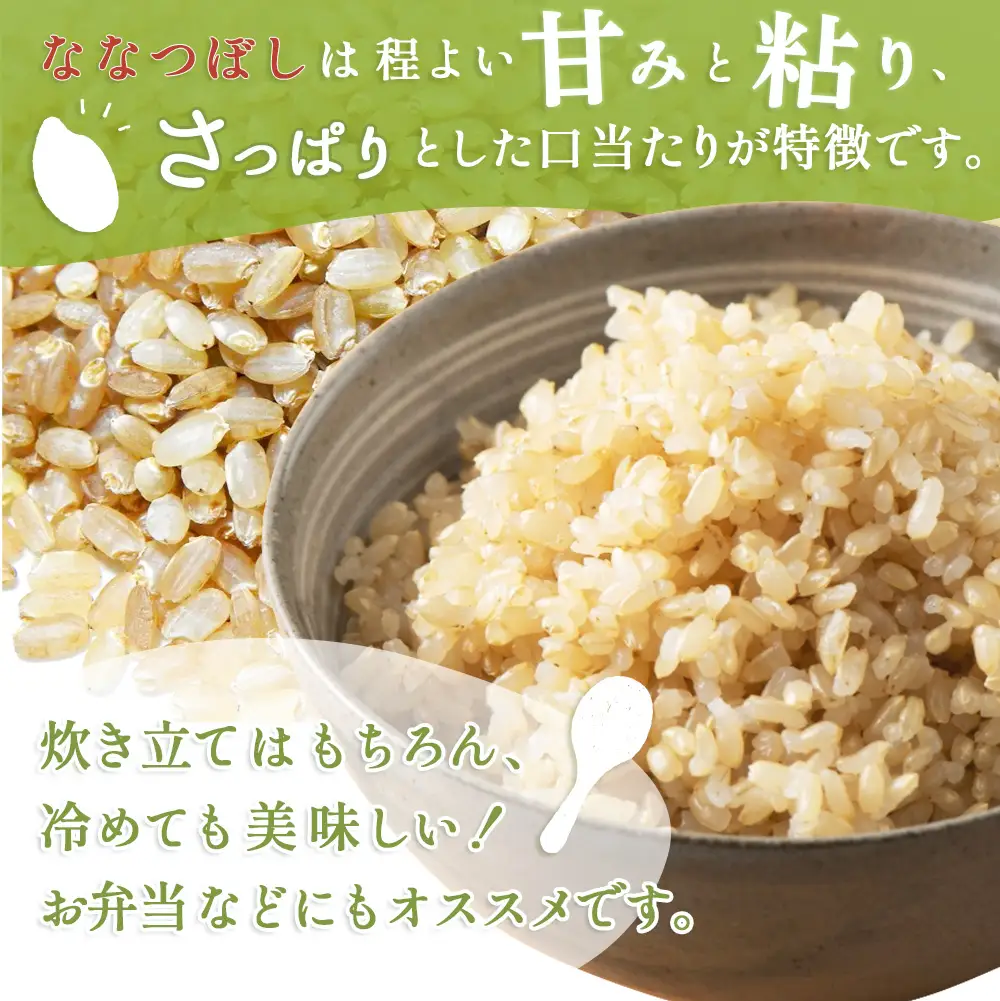 《数量限定受付！令和7年産米》【3回定期便】合鴨農法ななつぼし 【玄米】【有機肥料/無農薬・無化学肥料･備蓄用】 令和7年度米 5kg(1kg×5袋)　水田環境鑑定・米食味鑑定士鑑定米【Yesclean農法認定品】【3114302】