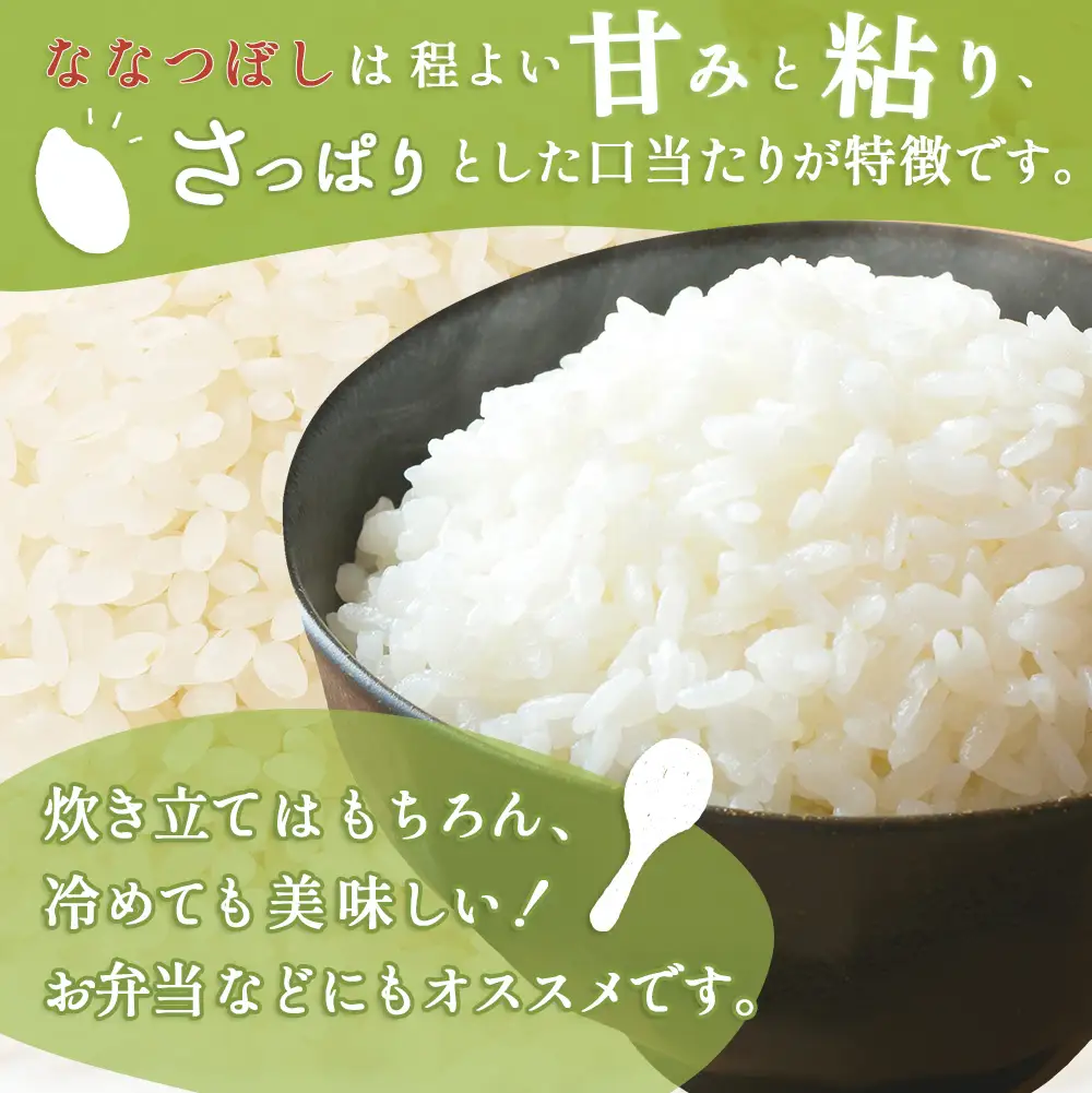 《数量限定受付！令和7年産米》【3回定期便】合鴨農法ななつぼし 【胚芽米仕様精米】【有機肥料/無農薬・無化学肥料･備蓄用】令和7年度米 正味5kg(1kg×5袋) 水田環境鑑定・米食味鑑定士鑑定米【Yesclean農法認定品】【3114602】