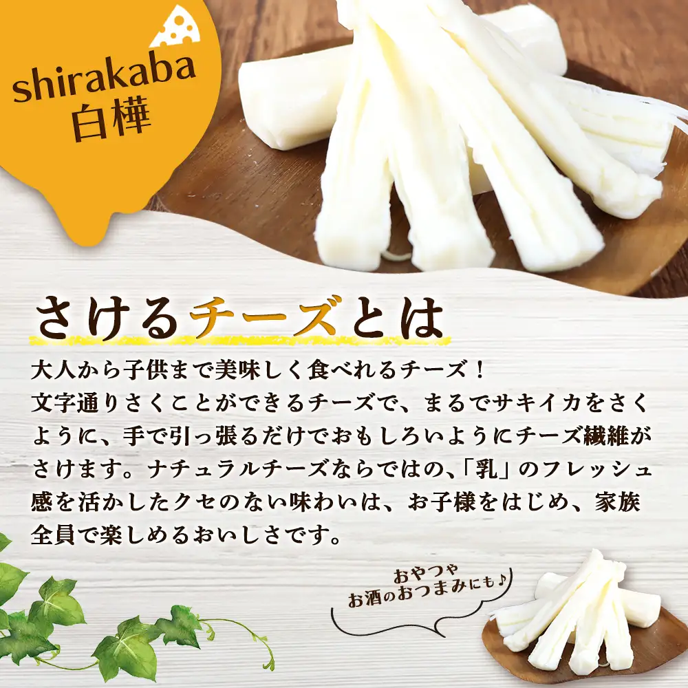 【ニセコチーズ工房】さけるチーズ 二世古 白樺【shirakaba】プレーン 100g×6個【4300602】