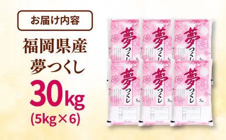 福岡県産米 夢つくし 30kg (5kg×6袋) 精米  [ADCE004]  米 白米 お米