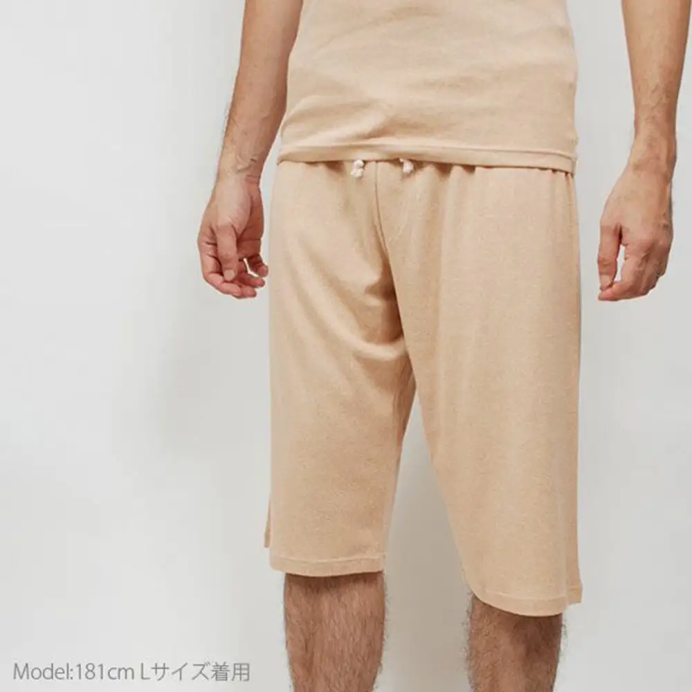 nayuta オーガニックコットン メンズ リラクシングウェア ハーフパンツ ブラウン【M】 秋田県 大仙市