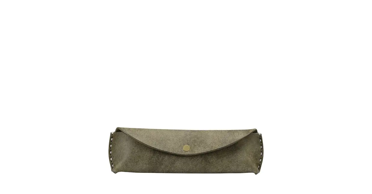 豊岡財布 haaki Leather ペンケース HLC502 グリージオ / 筆記具入れ 革 革小物 プエブロレザー 手縫いのステッチ ハンドメイド シンプル デザイン 無地 KOMOREBI 木和田正昭商店