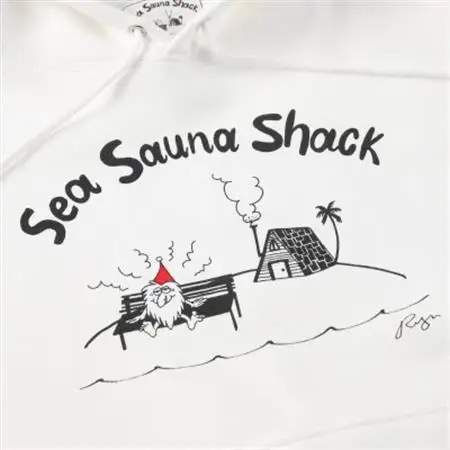 【Sea Sauna Shackオリジナル】ロゴフーディ ホワイト Mサイズ【1668838】