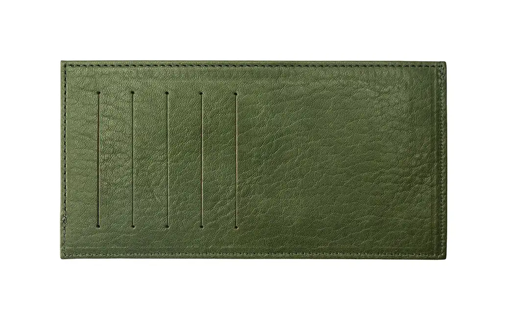 豊岡財布 フラグメントケース カード財布 抹茶グリーン WLG2101 / 財布 ウォレット カードケース カード入れ スリム メンズ レディース 革 牛革 革小物 サステナブル シンプル デザイン 無地 マスミ鞄嚢