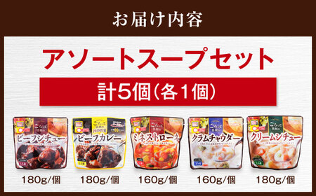 San felice アソートスープセット 5種 計5袋 愛媛県大洲市/一般社団法人キタ・マネジメント（大洲まちの駅あさもや）スープ 常温 洋食 簡単調理 煮込み料理 備蓄食材[AGCP827]