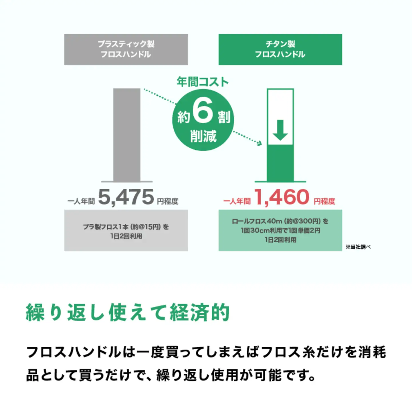 口腔ケアグッズ　国産チタン フロス交換ハンドル　雑貨 日用品