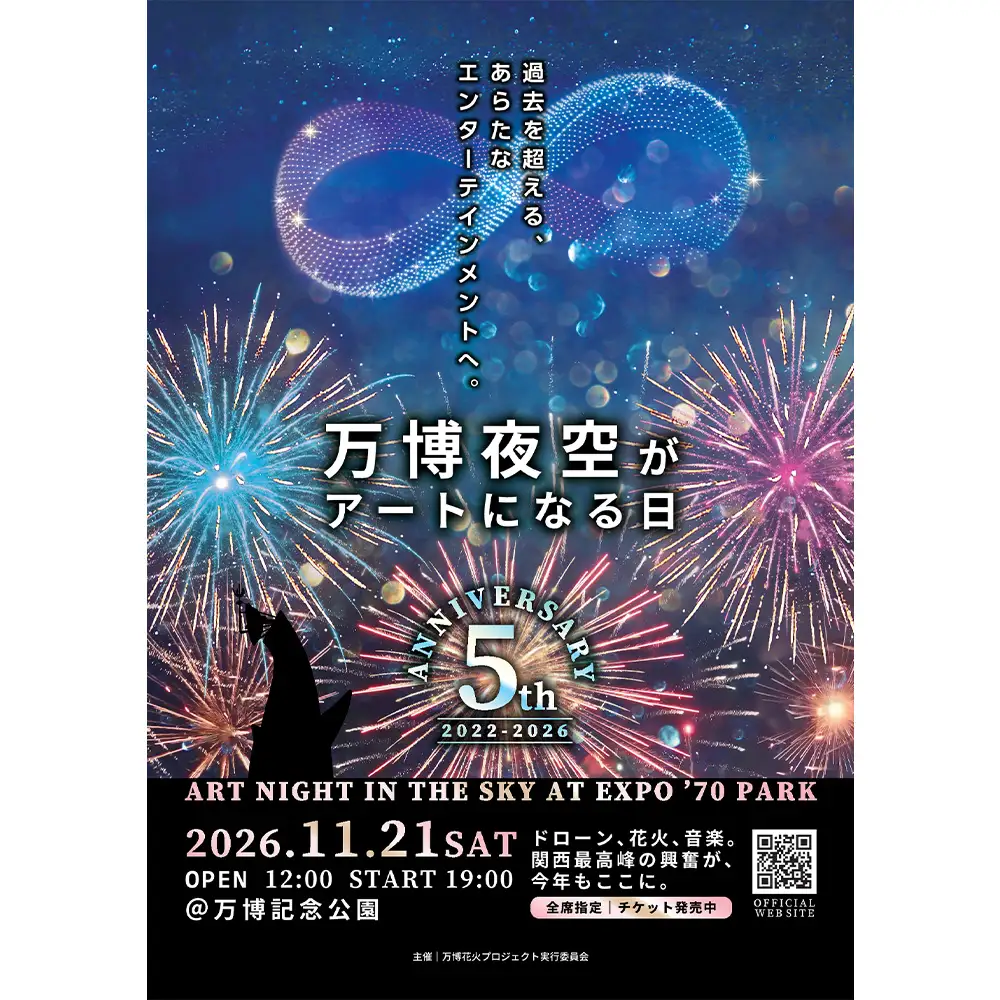 万博夜空がアートになる日　2026　鑑賞チケット　パノラマシート2枚 ／ イベント 花火 花火大会 芸術イベント 観覧シート 万博記念公園 大阪吹田市 一夜限り 国内トップクラス 家族 ファミリー 恋人 カップル 思い出 記念日 大阪府 No.176