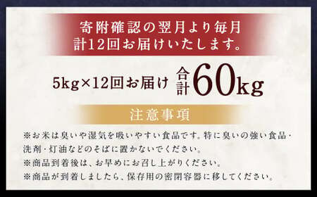 【12ヶ月定期便】らんこし米 (ゆめぴりか 5kg)