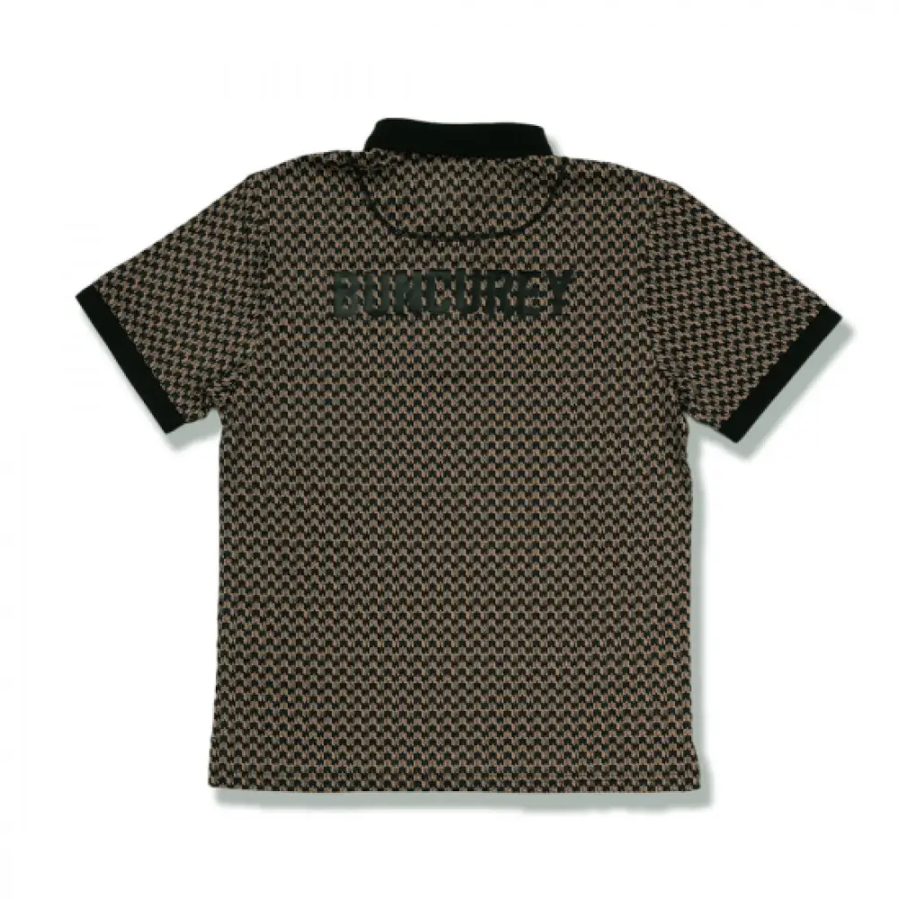 BUNCUREY　ゴルフウェア　モノグラム半袖ポロシャツ（BM23SS-01-006）ベージュ／サイズ5
