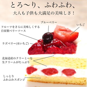 お誕生日ケーキ　ホワイトベリー 5号 4-6人分　パティスリー天使のおくりもの ※離島への配送不可