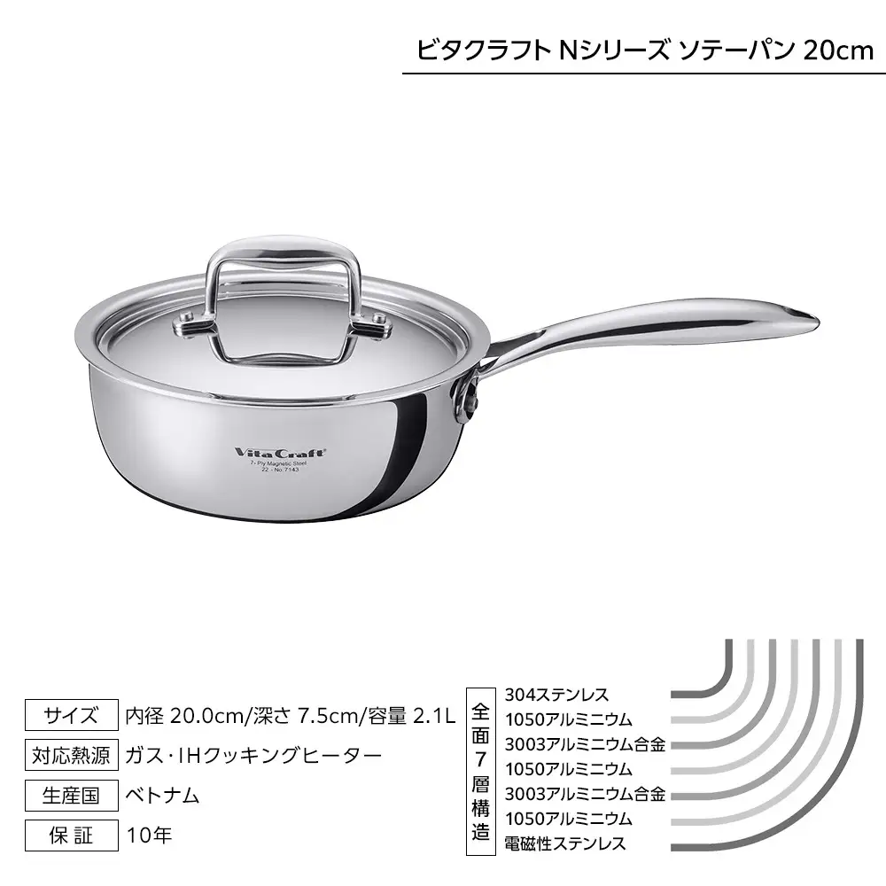 ビタクラフト Nシリーズ ソテーパン 20cm フライパン