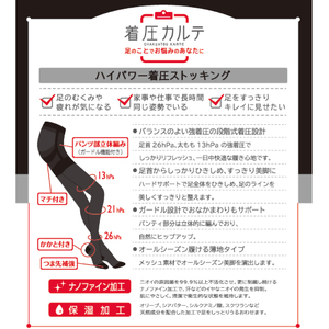 【メディックピエドシリーズ】ハイパワー着圧ストッキング MP-P301 3L-4L ブラック【GFM350】