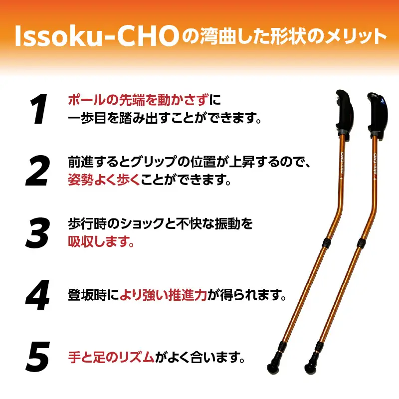 ウォーキング Issoku-CHO（1足長） WG メタリックオレンジ 2本1セット R17016